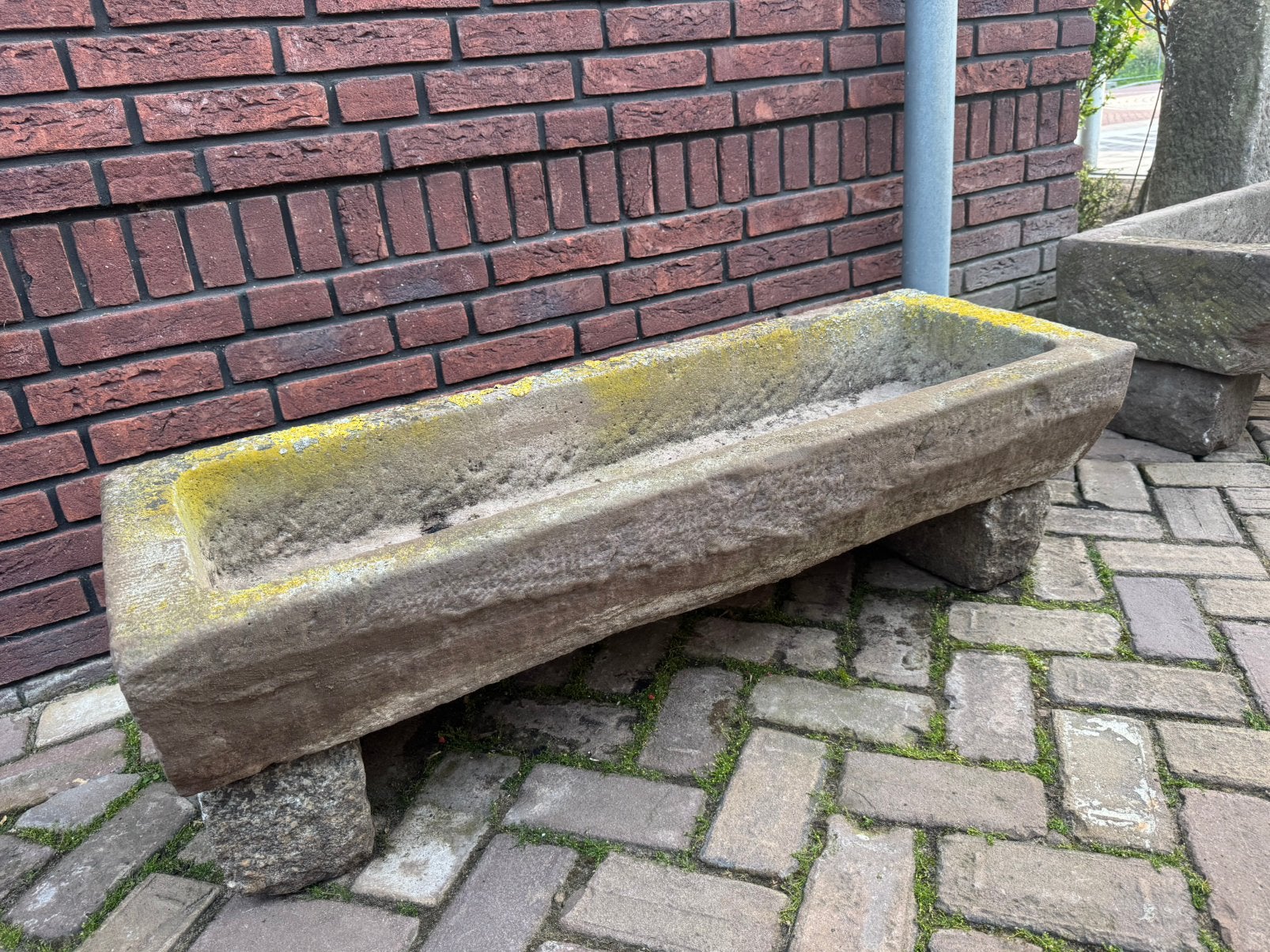 Mooie Bentheimer zandsteen bloembak/ trog, Tuin en Terras, Ophalen, Steen, Gebruikt, 100 cm of meer