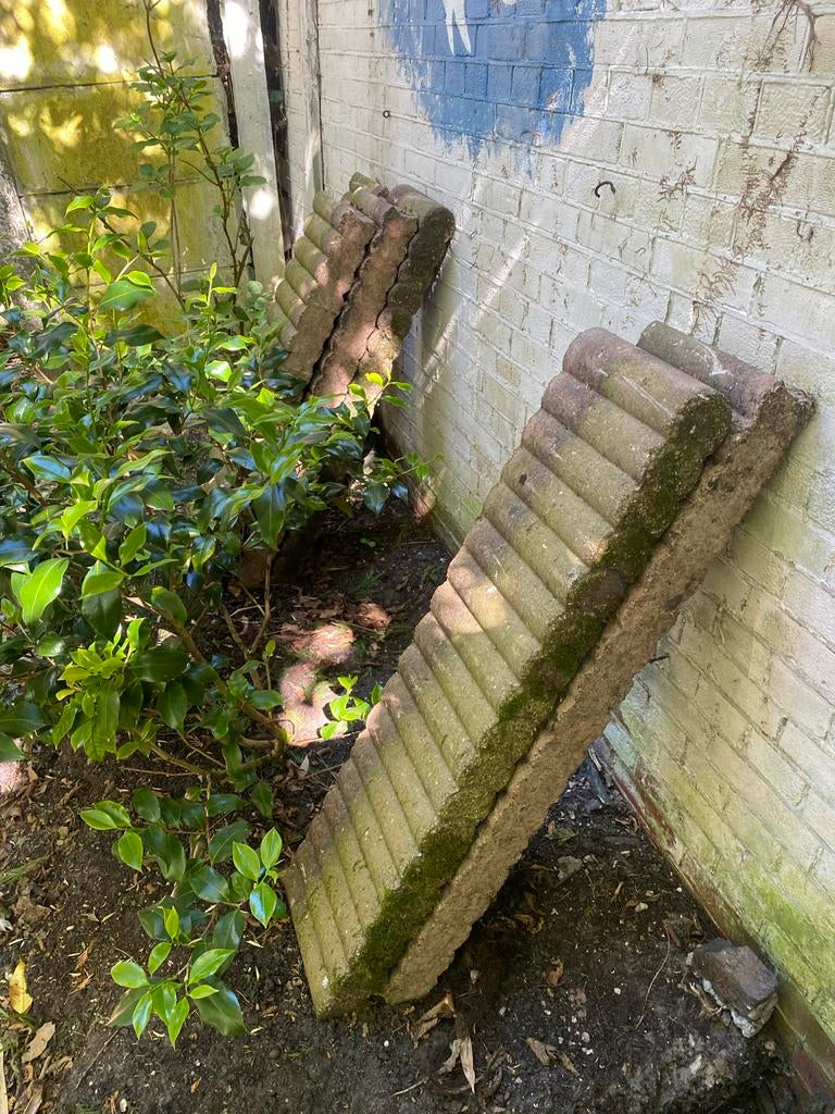 4 betonnen palissadebanden, 1 meter lang, 25cm hoog, Ophalen, Gebruikt, Minder dan 25 cm, Border