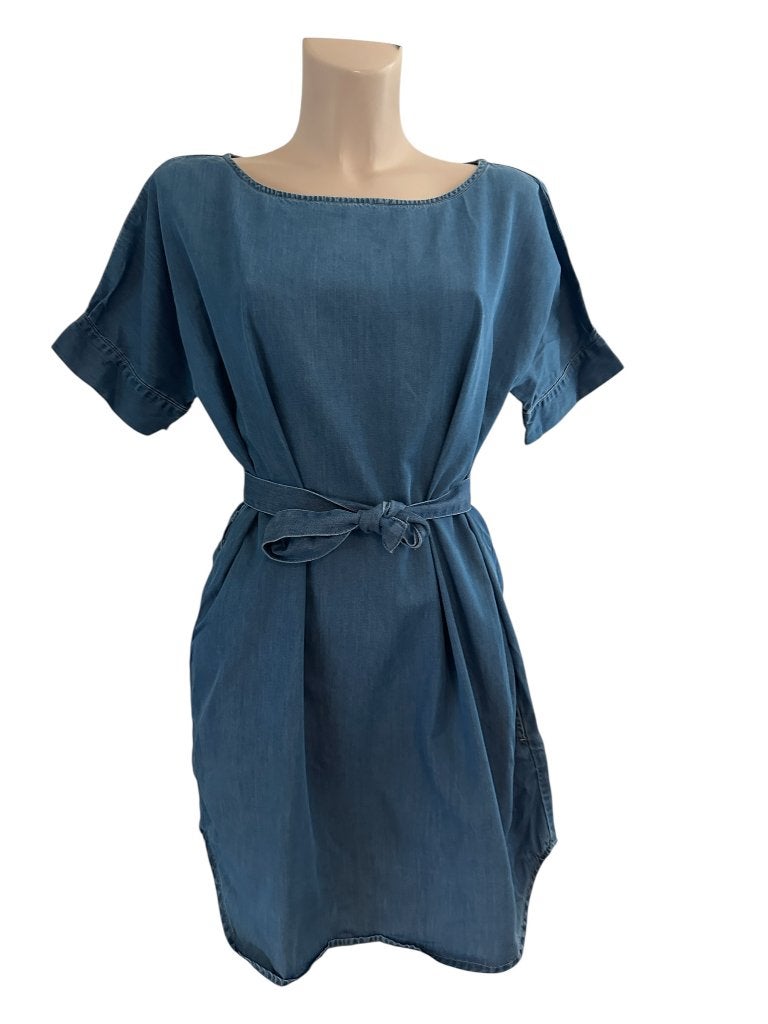 Mads Norgaard jurk S, Blauw, Ophalen of Verzenden, Zo goed als nieuw, Onder de knie
