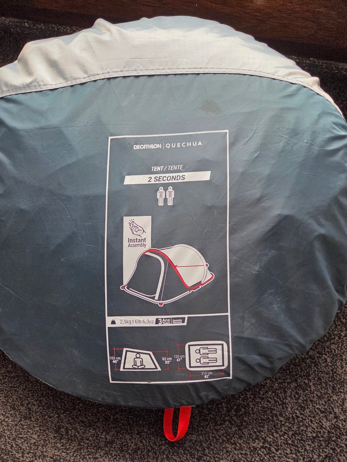 Quechua 2 Seconds tent - 2 persoons pop-up tent, Ophalen, Gebruikt, Tot en met 2