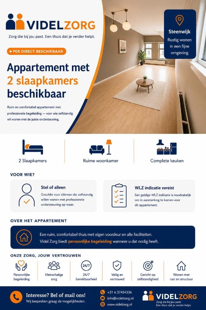 Woning te huur, Steenwijk, Direct bij eigenaar, 2 kamers, 50 m²