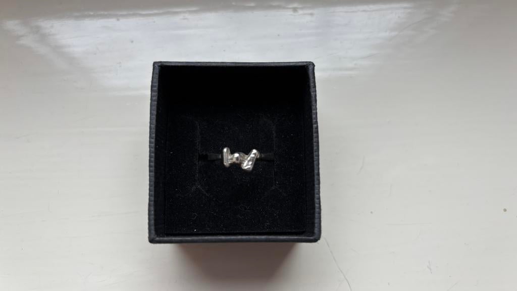 Vintage zilveren ring van edelsmid maat 17,3, Sieraden, Tassen en Uiterlijk, Ophalen of Verzenden, Zo goed als nieuw, 17 tot 18
