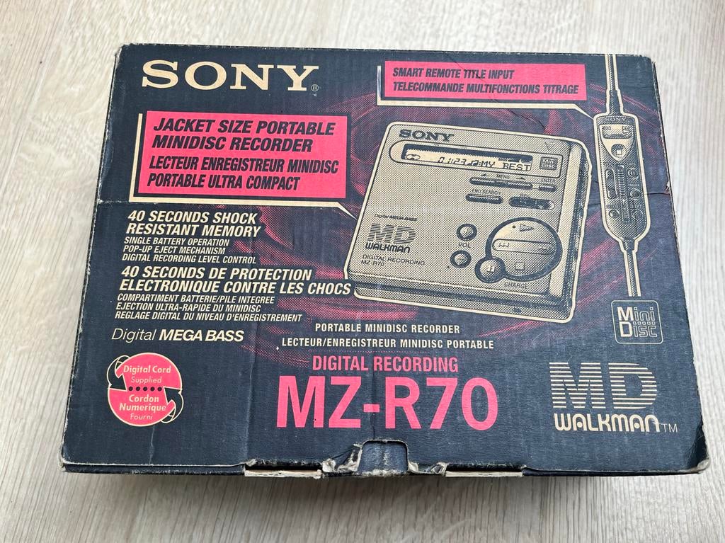 Sony MZ-R70 Minidisc Recorder met 9 MD's en accessoires, Ophalen of Verzenden, Minidisc-recorder