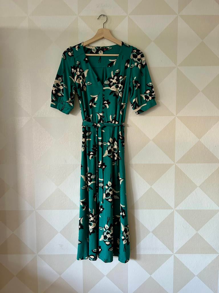 King Louie Erin Dress jurk groen S/36 NIEUW, Nieuw, Ophalen of Verzenden, Knielengte, Maat 36 (S)