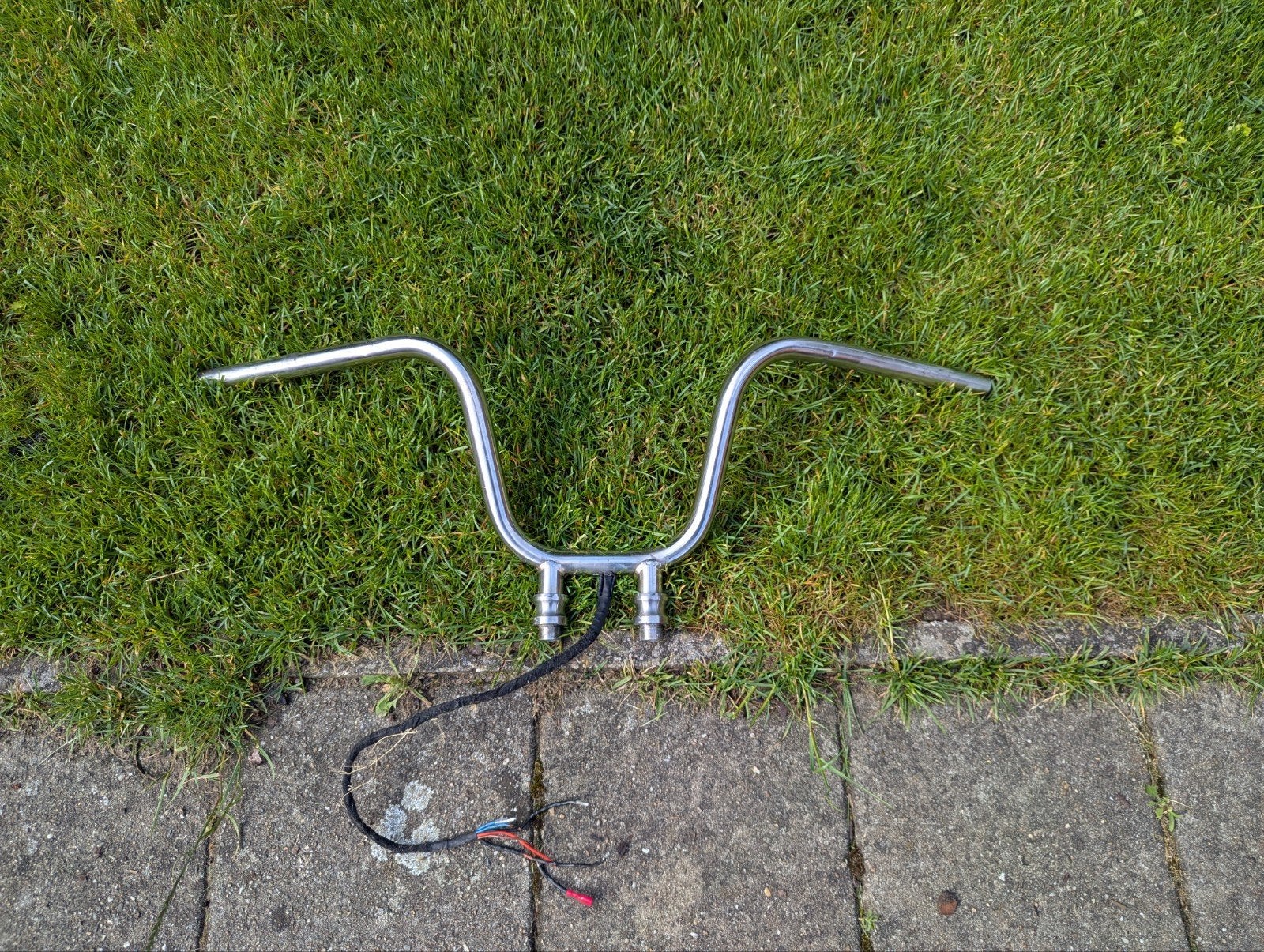 custom RVS chopper bobber stuur. interne bedrading riserless, Ophalen of Verzenden, Gebruikt