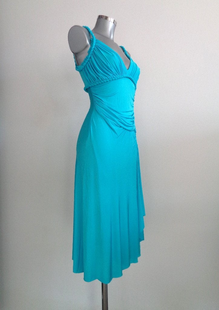 Jorando Italy designer jurk, viscose, maat small - nieuw, Kleding | Dames, Blauw, Nieuw, Ophalen of Verzenden, Knielengte