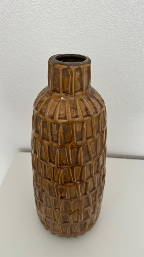 Okergele decoratievaas, 42cm hoog, Ophalen, Steen, Geel, Nieuw