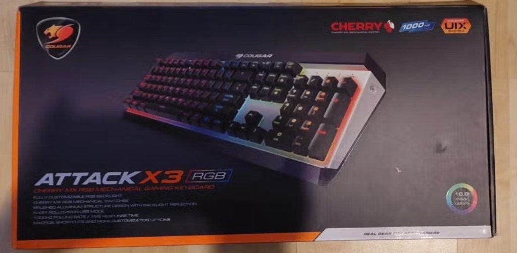 Cougar Attack X3 RGB Mechanical Gaming Keyboard, Verlichte toetsen, Ophalen of Verzenden, Zo goed als nieuw, Cougar