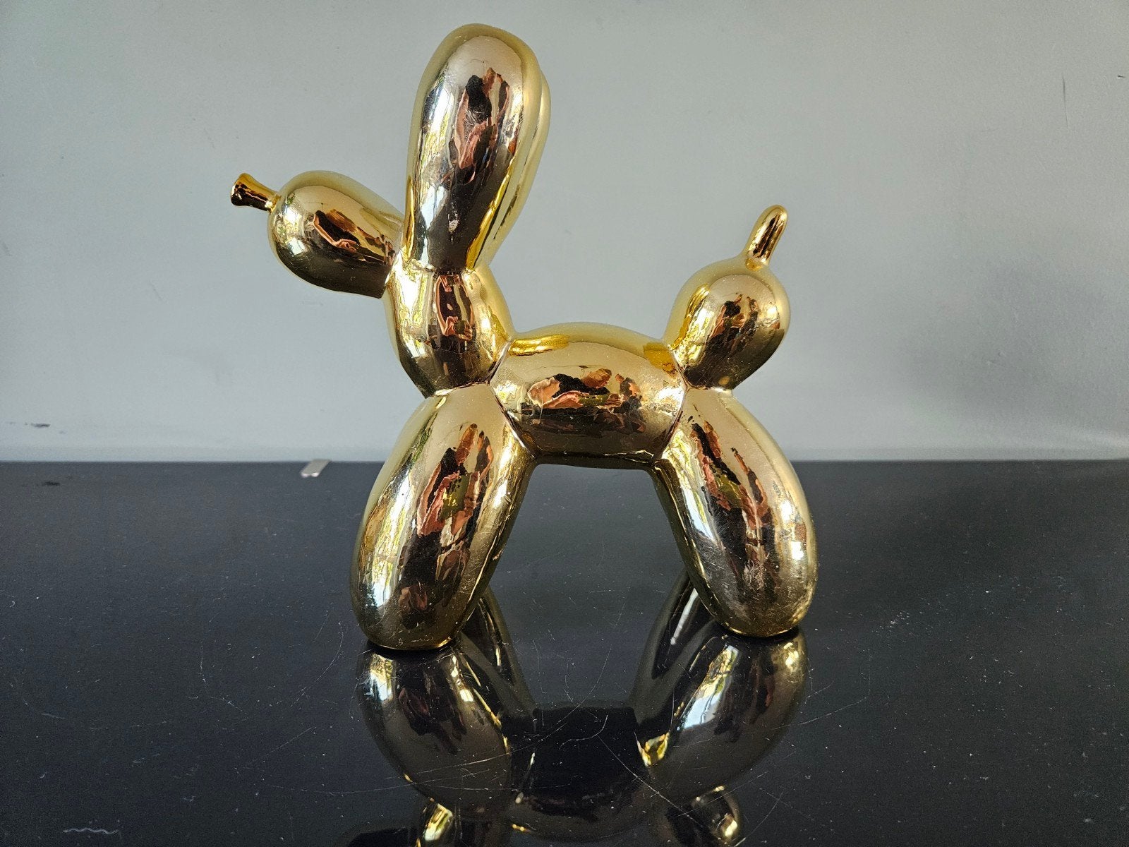 Gouden balloon dog van keramiek (ballon hond), Ophalen of Verzenden, Gebruikt, Dier