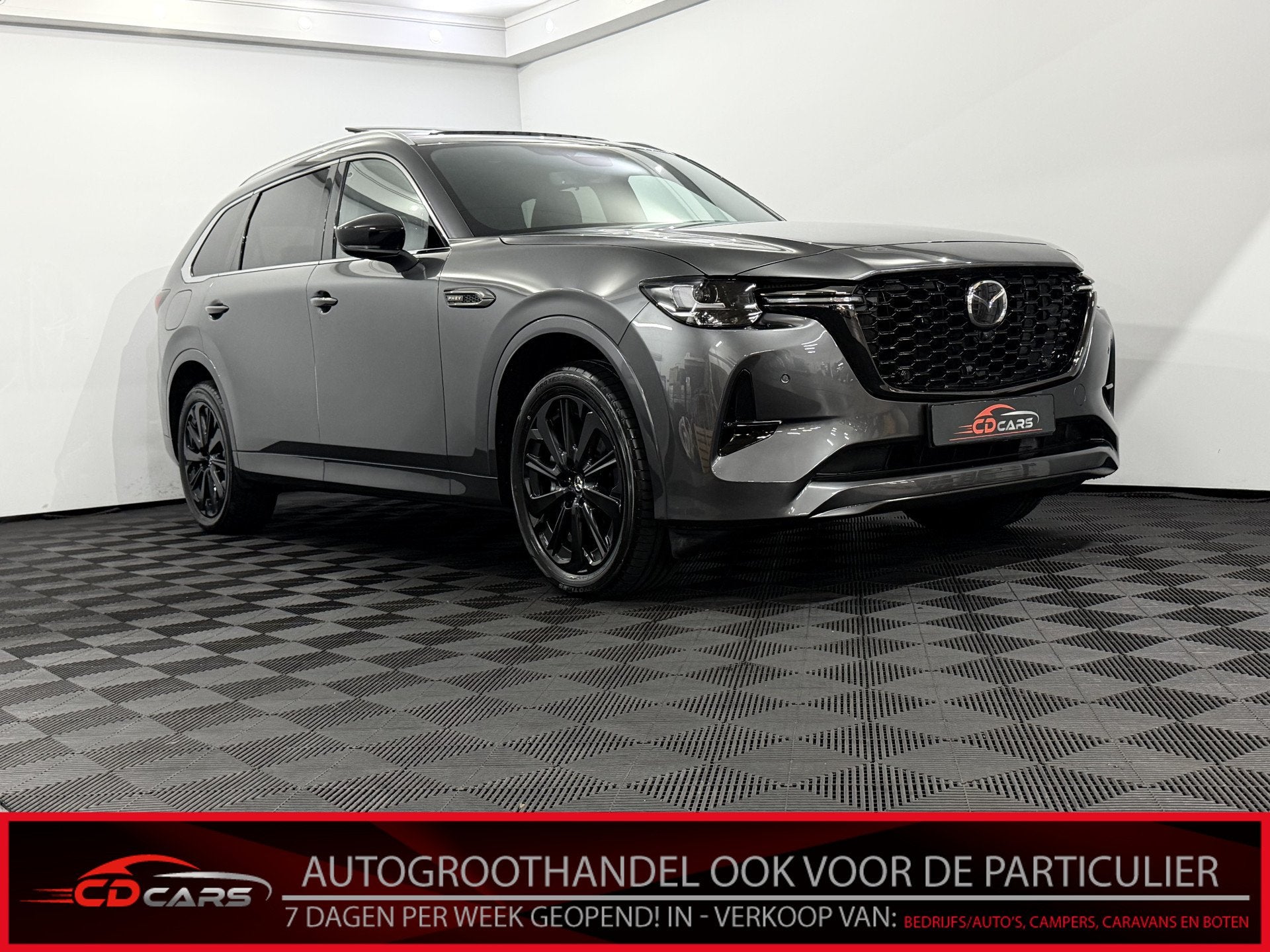 Mazda CX-80 2.5 e-SkyActiv PHEV AWD Homura Plus 7P Panoramad, Auto's, Automaat, Gebruikt, 2188 kg, 4 cilinders