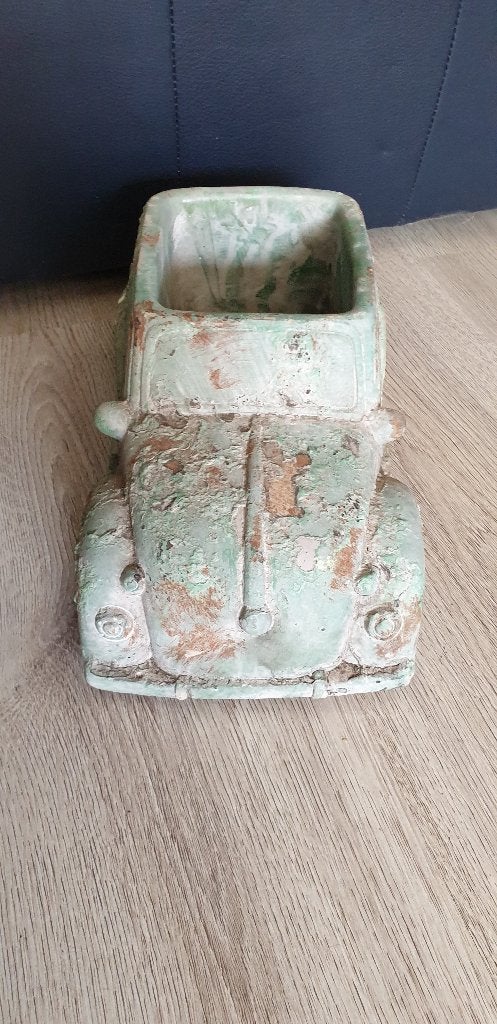 mica auto bloembak bloem pot bak groen nieuw vw look, Tuin en Terras, Ophalen, Steen, Minder dan 30 cm, Nieuw