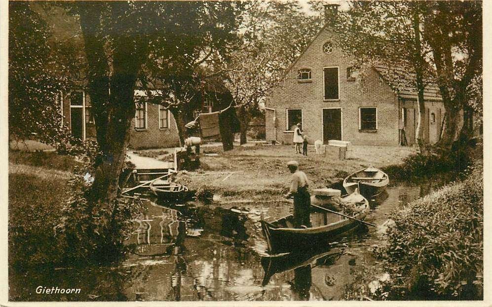 304-254-029 Giethoorn Punters, Verzenden, Voor 1920, Overijssel