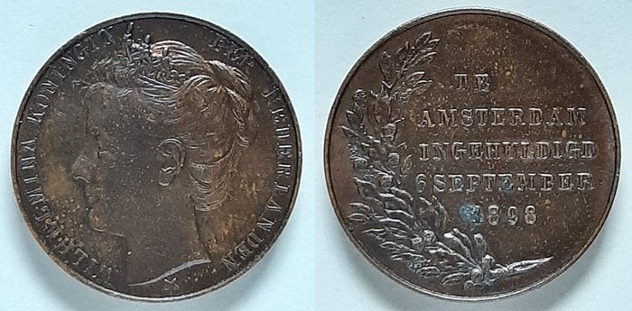Inhuldigingspenning Wilhelmina 1898, Verzenden, Brons