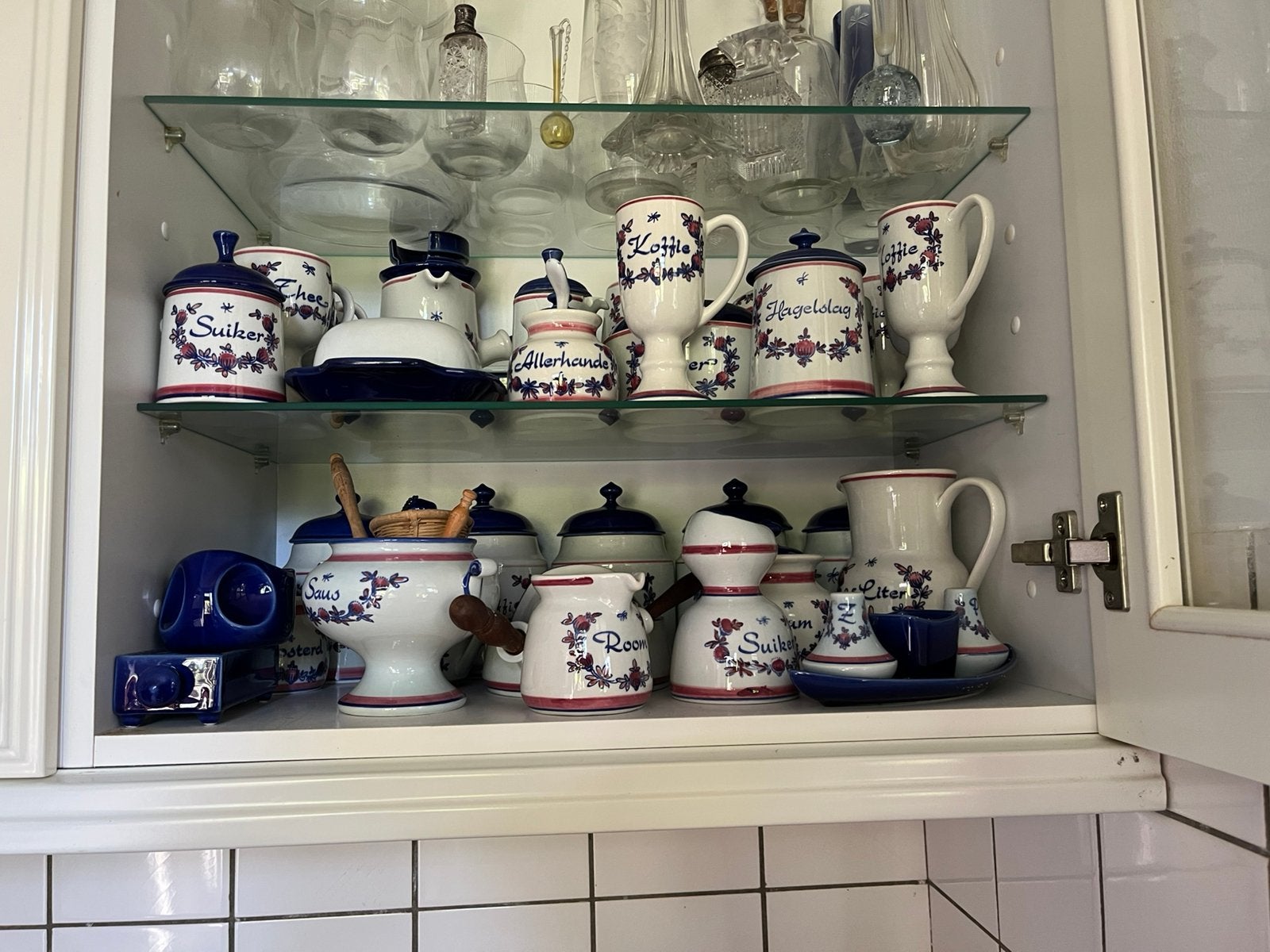Grote verzameling Zenit aardewerk/servies blauw/wit., Ophalen