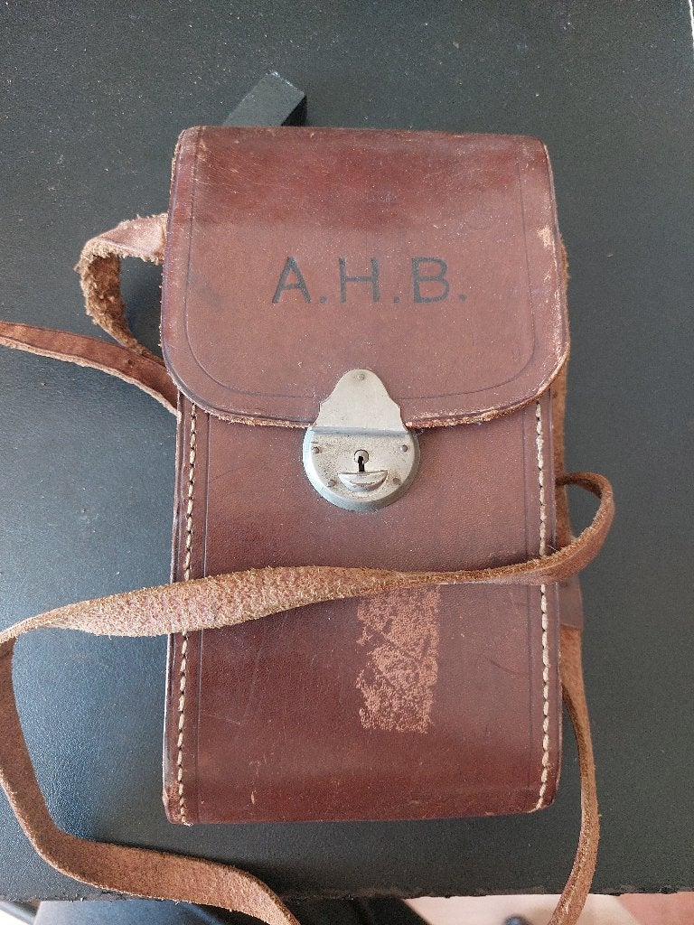 Vintage lederen paraattas, Ophalen of Verzenden, Voor 1940