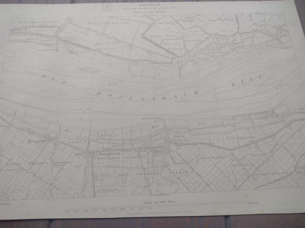582 Bovensluis Tonnekreek Strijensas Plattegrond 1911, Ophalen of Verzenden
