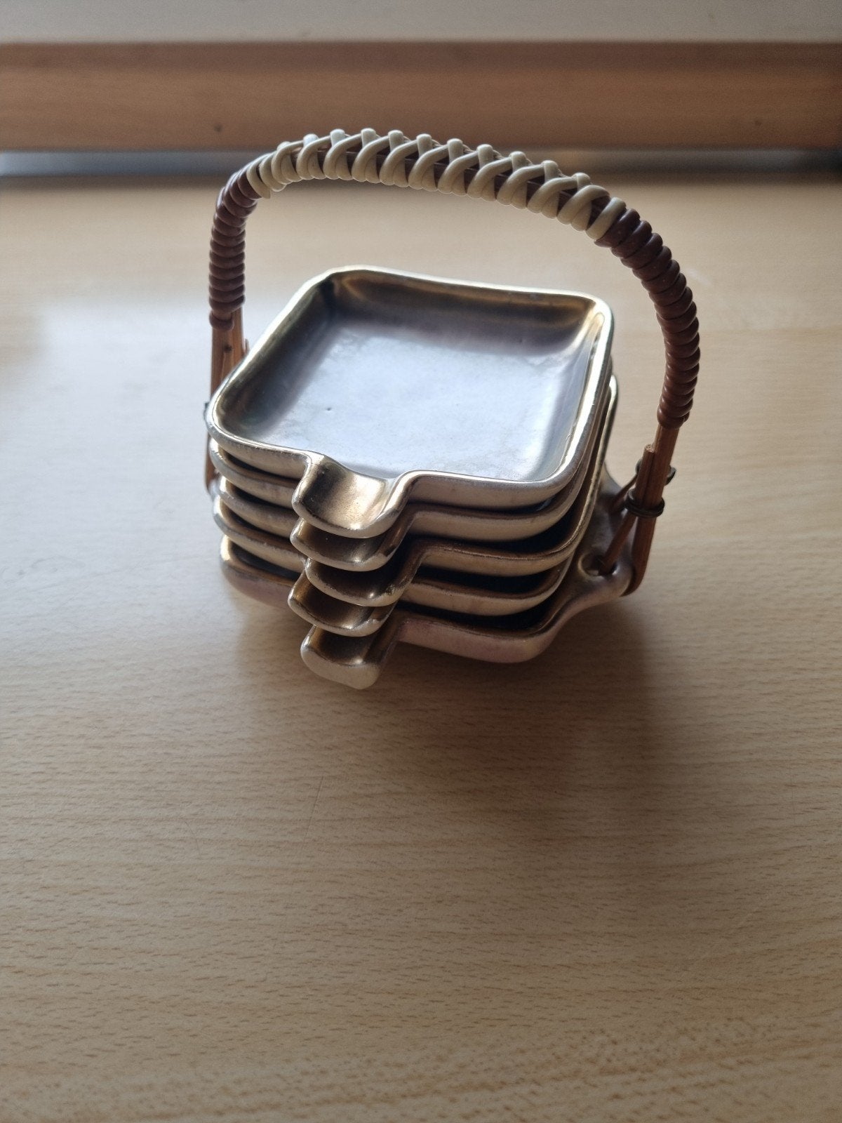 vintage set van vijf Jasba keramiek asbakjes, Ophalen of Verzenden