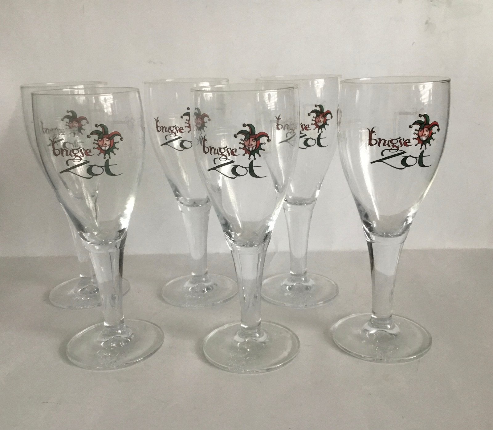 Brugse Zot bierglazen 6 x, Verzamelen, Biermerken, Ophalen, Zo goed als nieuw