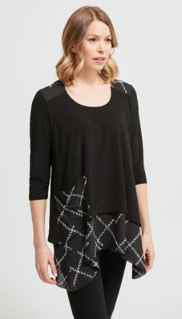 Joseph Ribkoff luxe losvallende ruit/zwart/print tuniek 44, Overige kleuren, ., Maat 42/44 (L), Joseph Ribkoff