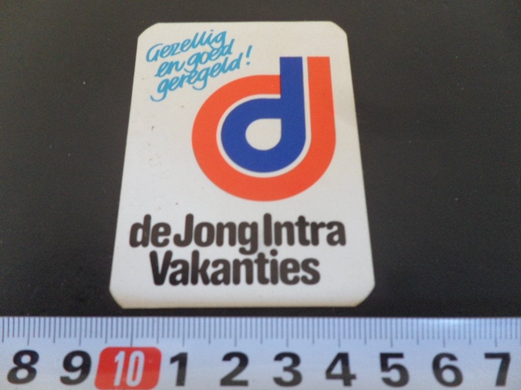 sticker de Jong Intra Vakanties, Ophalen of Verzenden, Zo goed als nieuw