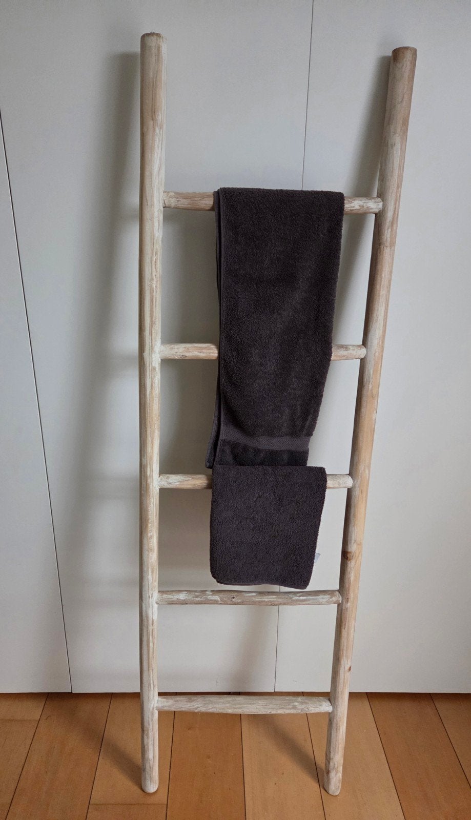 Decoratieve ladder van hout - Handdoekenrek, Ophalen, Hout, Gebruikt, Beige