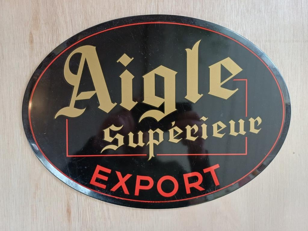 Aigle Supérieur Export Vintage Glacoide Reclamebord 1956, Verzamelen, Biermerken, Ophalen, Gebruikt, Reclamebord, Plaat of Schild