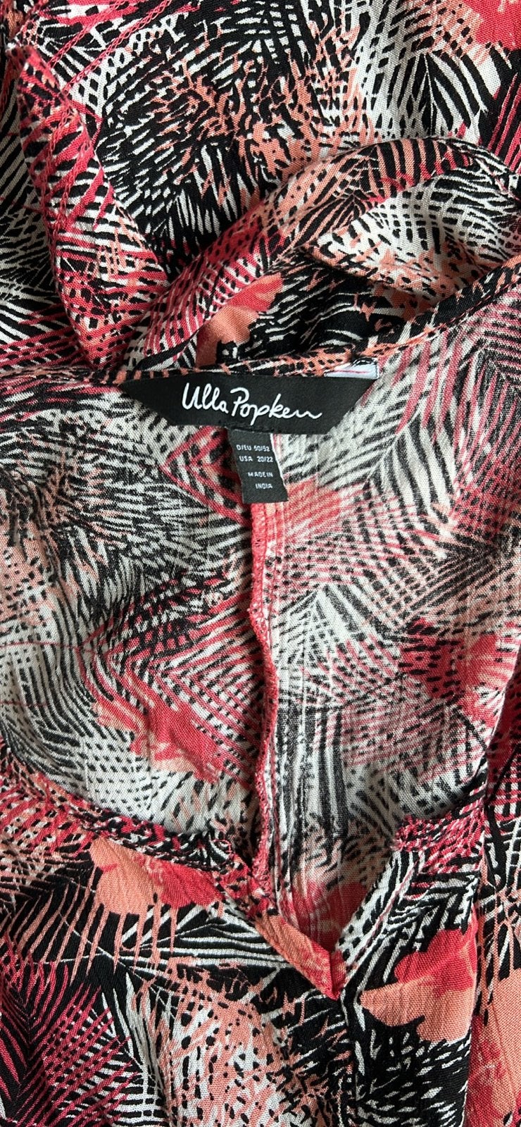 Ulla Popken jurk met tropische print, maat 50/52, Maat 46/48 (XL) of groter, Ophalen of Verzenden, Zo goed als nieuw, Knielengte