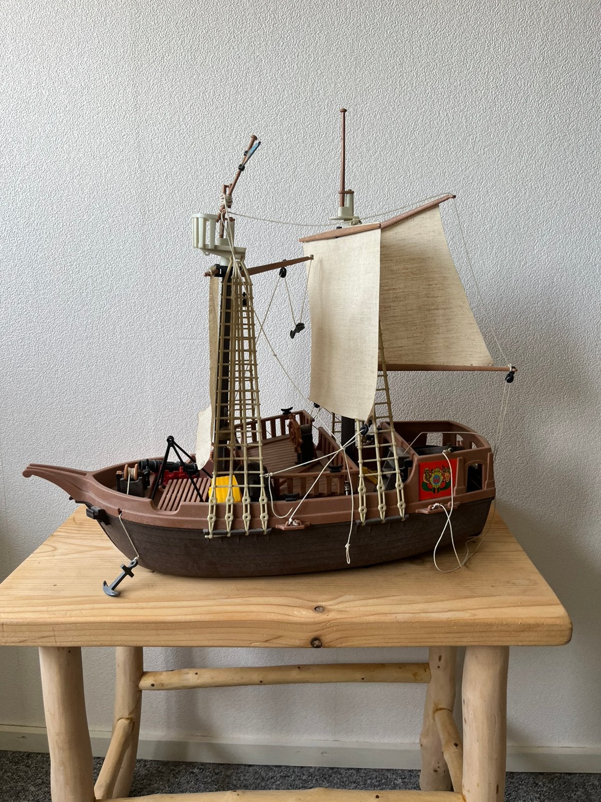 Vintage Playmobil Piratenschip. 3550, Kinderen en Baby's, Pirates, Gebruikt, Complete set, Ophalen of Verzenden
