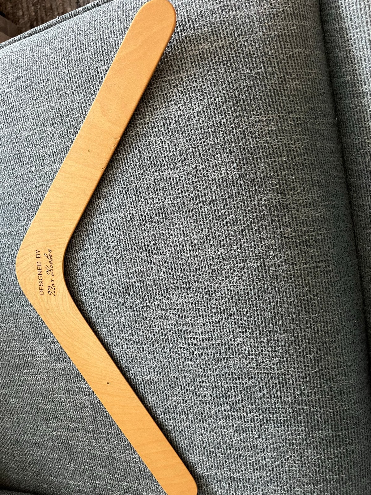 Houten Boomerang "Designed by Max Hoeben", Ophalen of Verzenden, Gebruikt