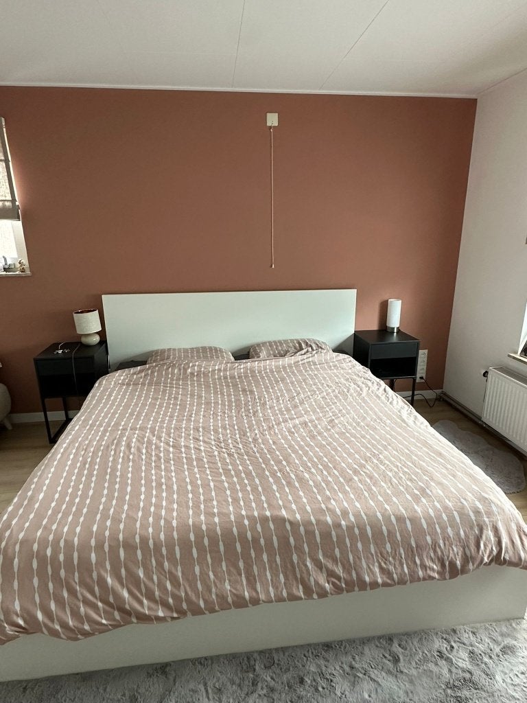 Tweepersoons bed, Huis en Inrichting, Slaapkamer | Bedden, Ophalen, Gebruikt, Wit, Tweepersoons