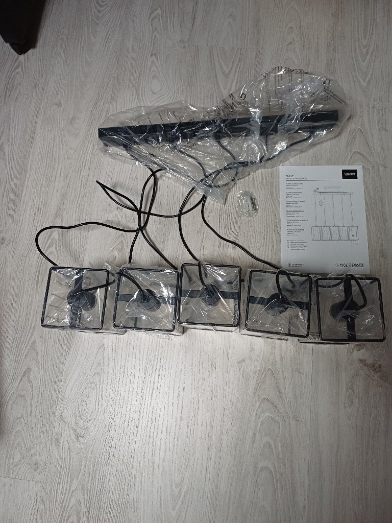 Velyon zwart metalen hanglamp, Ophalen, Nieuw, Metaal, Modern, industrieel