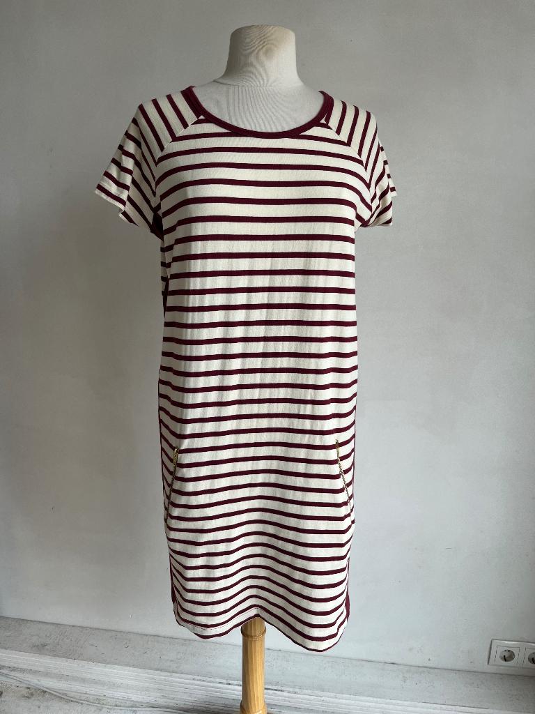 lolly's laundry jurkje maat s beige rood, Kleding | Dames, Verzenden, Zo goed als nieuw, Knielengte, Maat 36 (S)