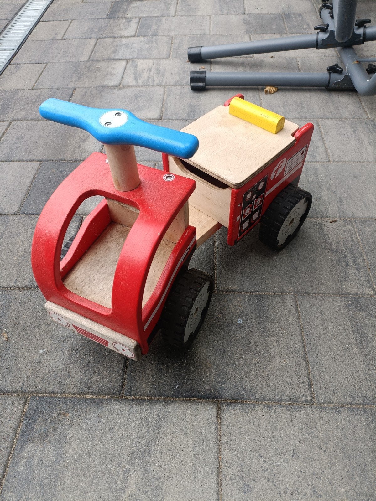 Houten loopwagen/loopauto brandweer rood, Kinderen en Baby's, Ophalen, Gebruikt