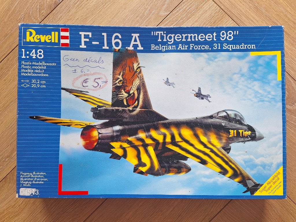 1:48 / 1/48 Revell F-16 A “Tigermeet 98” Belgian Air Force, Revell, Ophalen of Verzenden, Zo goed als nieuw, Groter dan 1:72