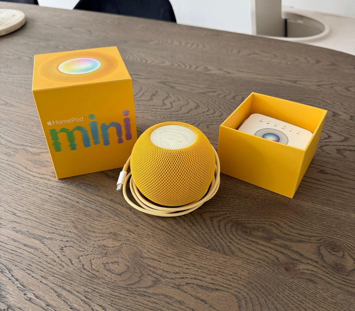 Apple HomePod mini - Geel (weinig gebruikt), Slimme speaker, WiFi, Ophalen of Verzenden, Zo goed als nieuw