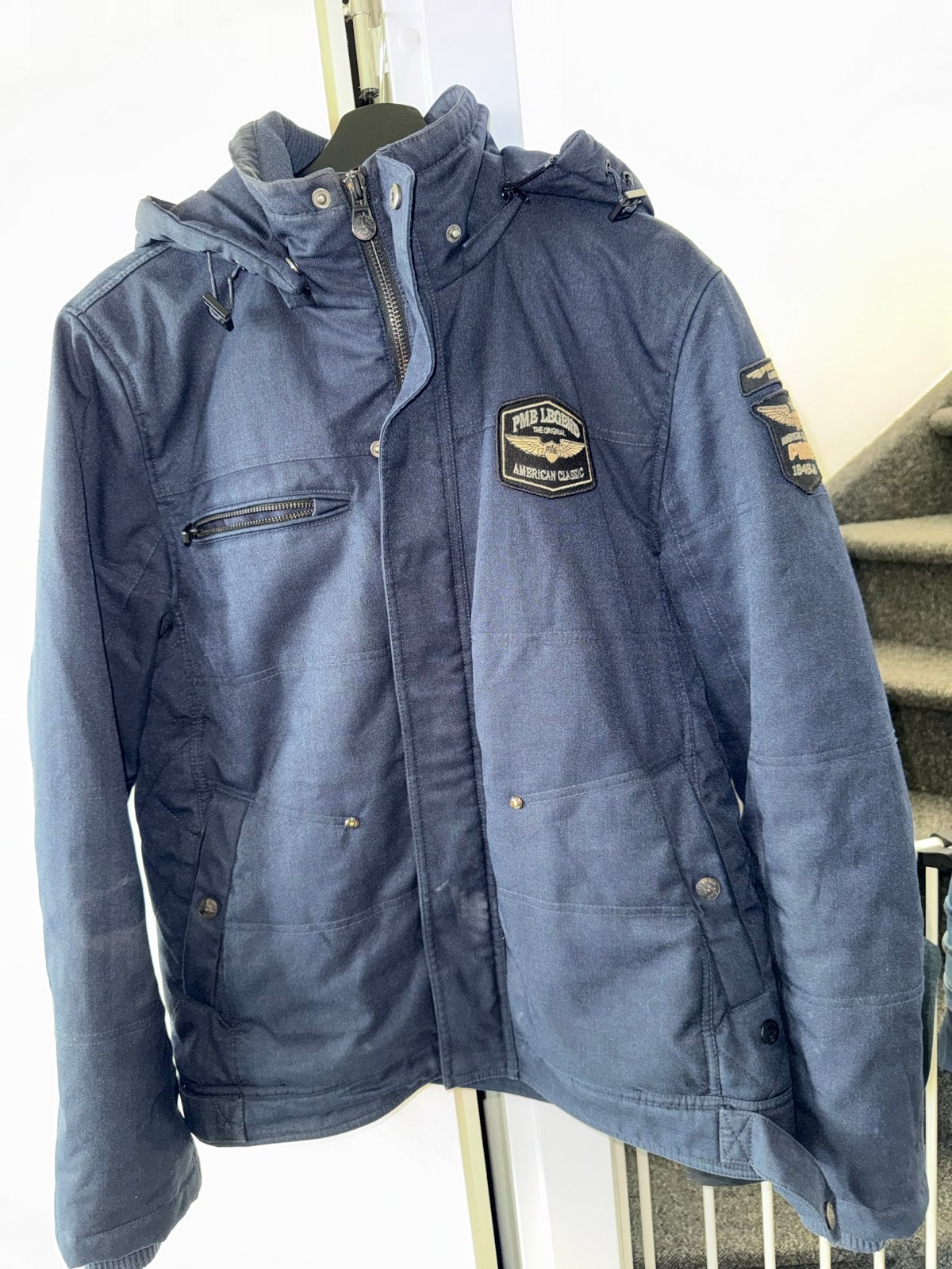 PME Legend Skyhog winterjas - Maat L - Donkerblauw, Kleding | Heren, Jassen | Winter, Verzenden, Gedragen, Maat 52/54 (L), Blauw