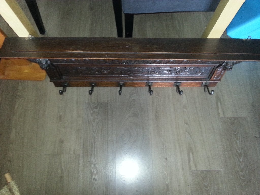 Antieke Amerikaans eiken kapstok eind1800 begin 1900, Ophalen