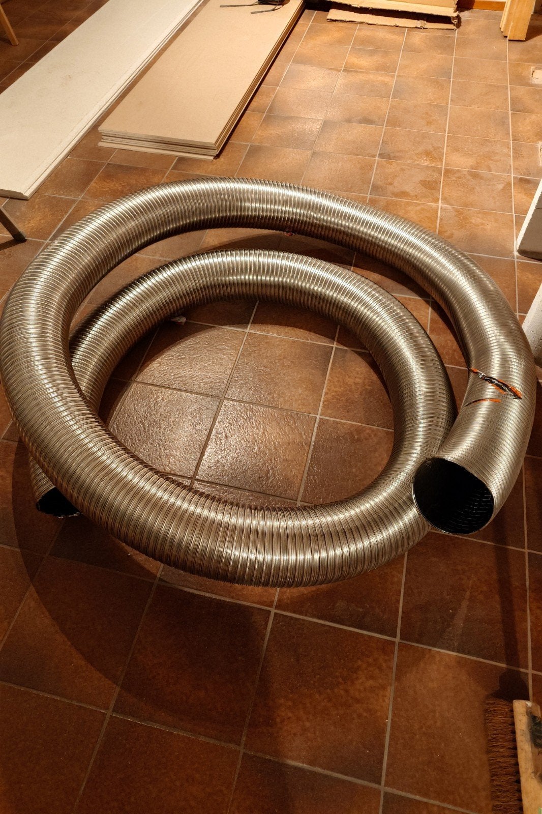 Flexibele rookkanaal 180 mm, Ophalen, Overige typen, Rvs, Minder dan 2 meter