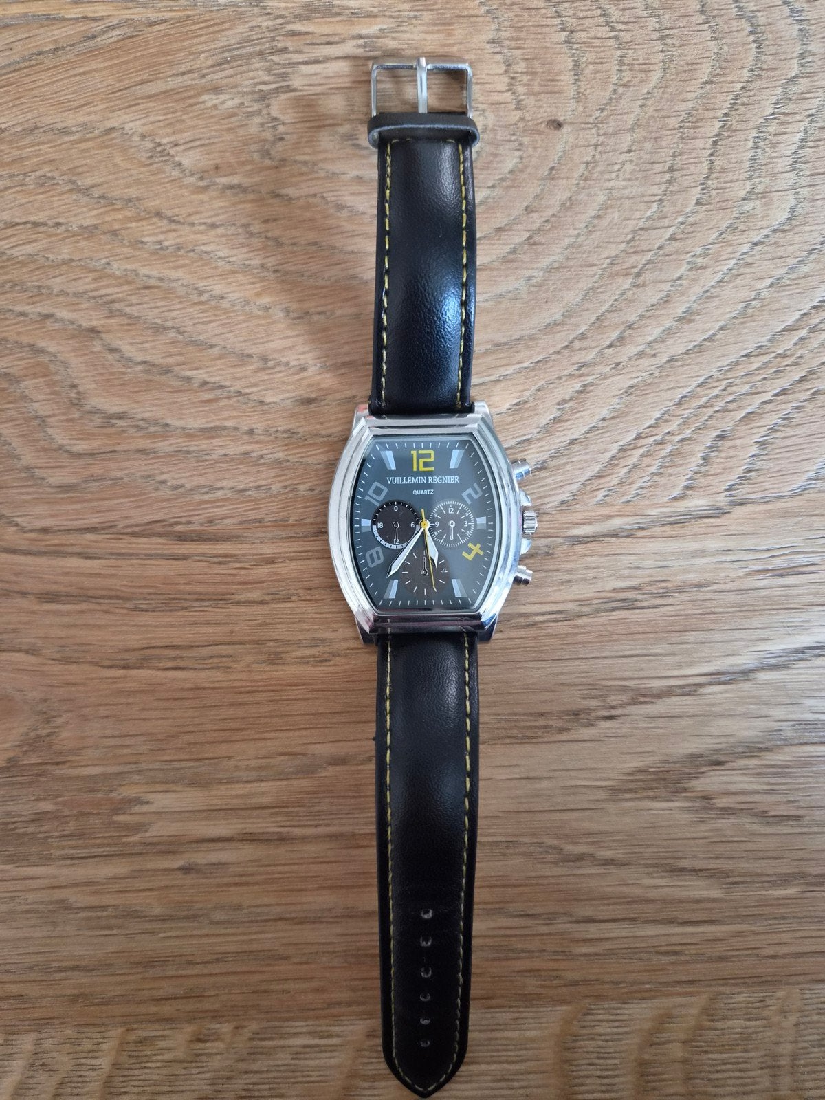 Stijlvol Vullemin Regnier Herenhorloge - Zo goed als nieuw, Overige merken, Leer, Staal, Polshorloge
