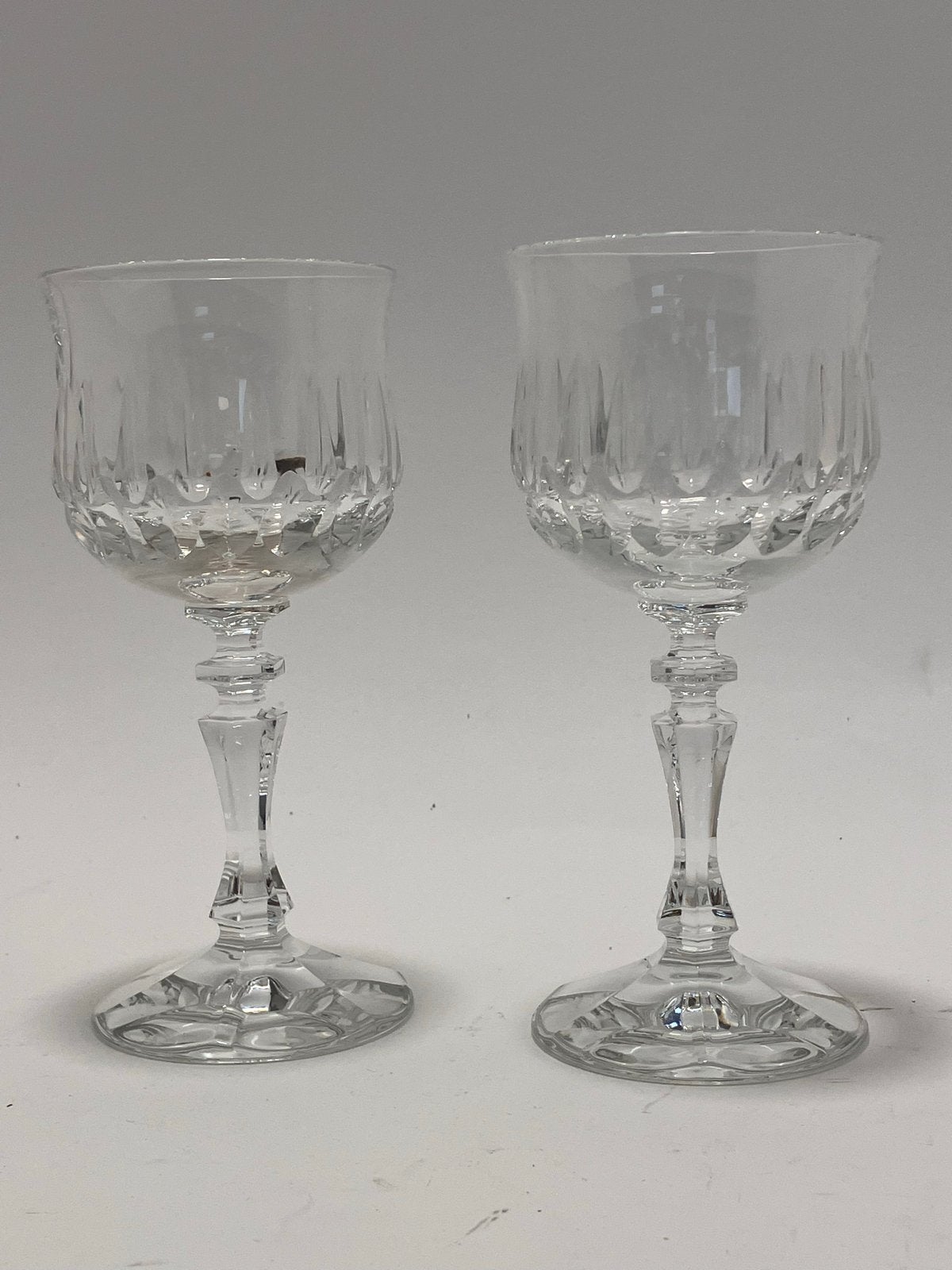 Set van 2 kristallen wijnglazen, Antiek en Kunst, Ophalen