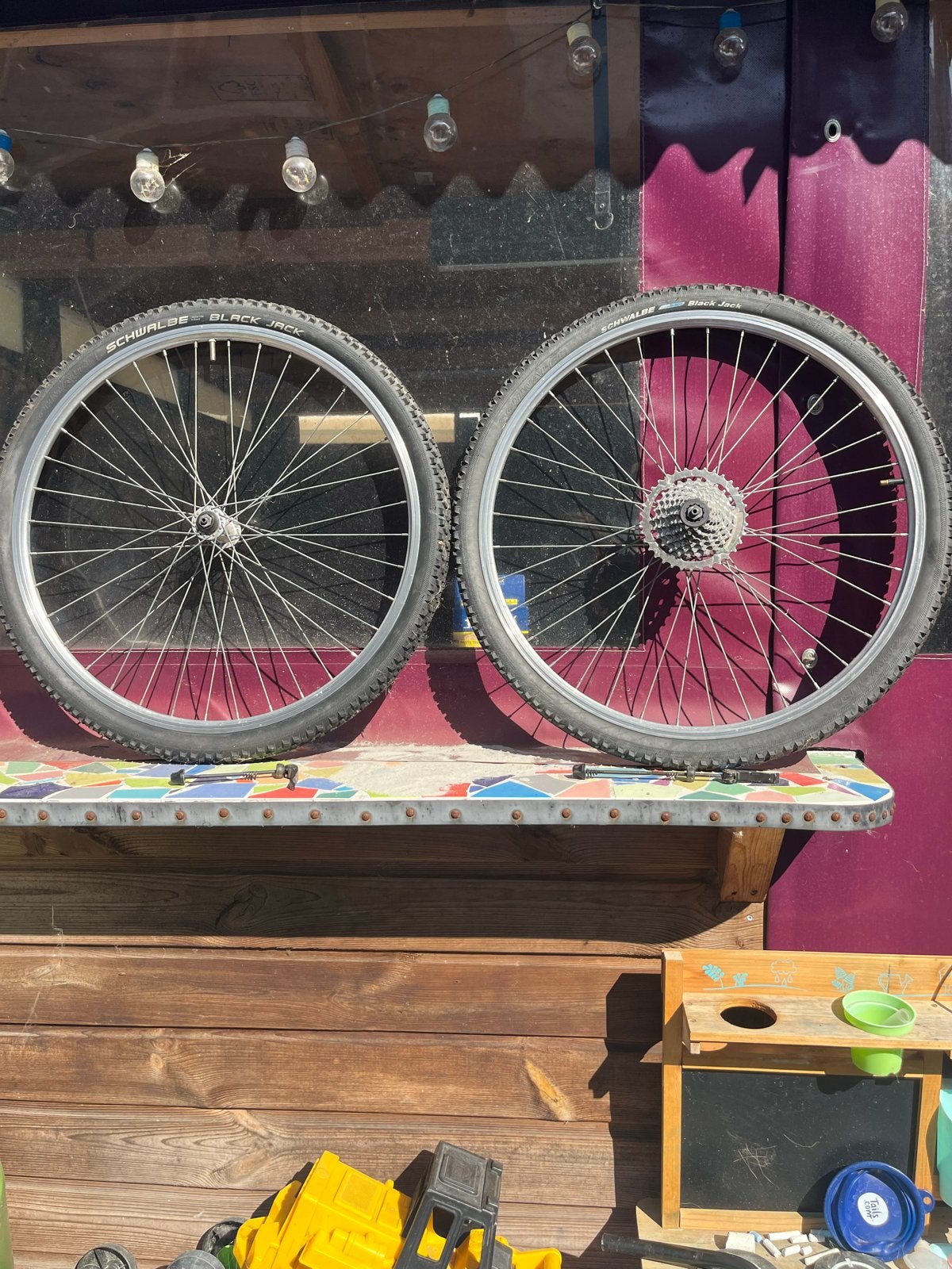 26 inch wiel met cassette en ketting, goede conditie, Fietsen en Brommers, Fietsonderdelen, Ophalen, Gebruikt, Mountainbike, Wiel