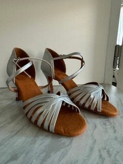 Nieuwe Dames Latin Ballroom Dansschoenen Zilver Glitter, Ophalen of Verzenden, Nieuw, Schoenen