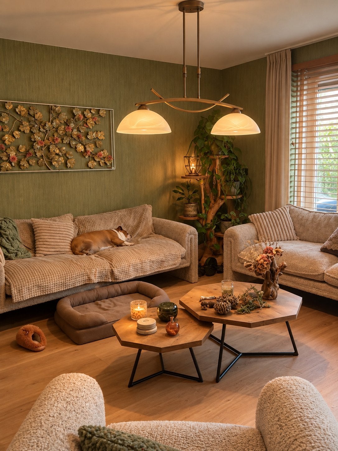 Masterlight Verona 2-lichts hanglamp, Ophalen, Gebruikt, E27 (groot), Glas