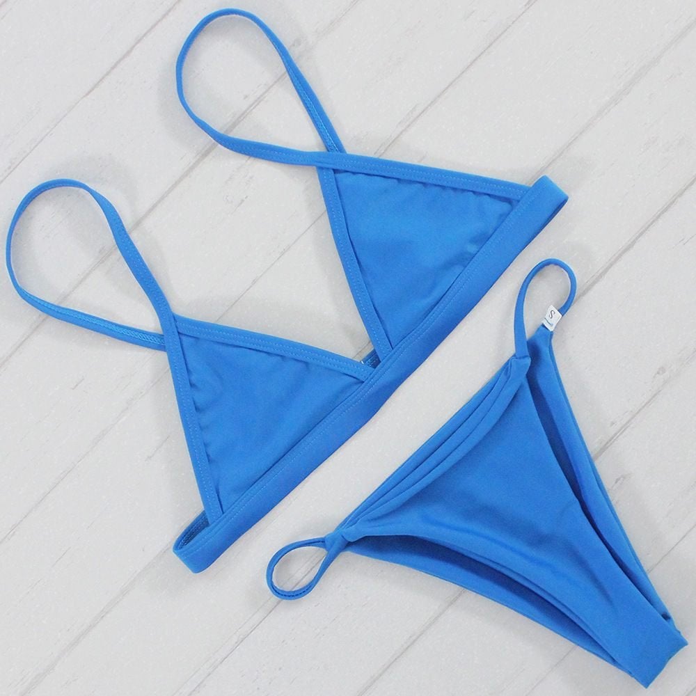 Blauwe triangle bikini (sexy dames vrouwen badkleding), Kleding | Dames, Badmode en Zwemkleding, Verzenden, Nieuw, Blauw, Bikini