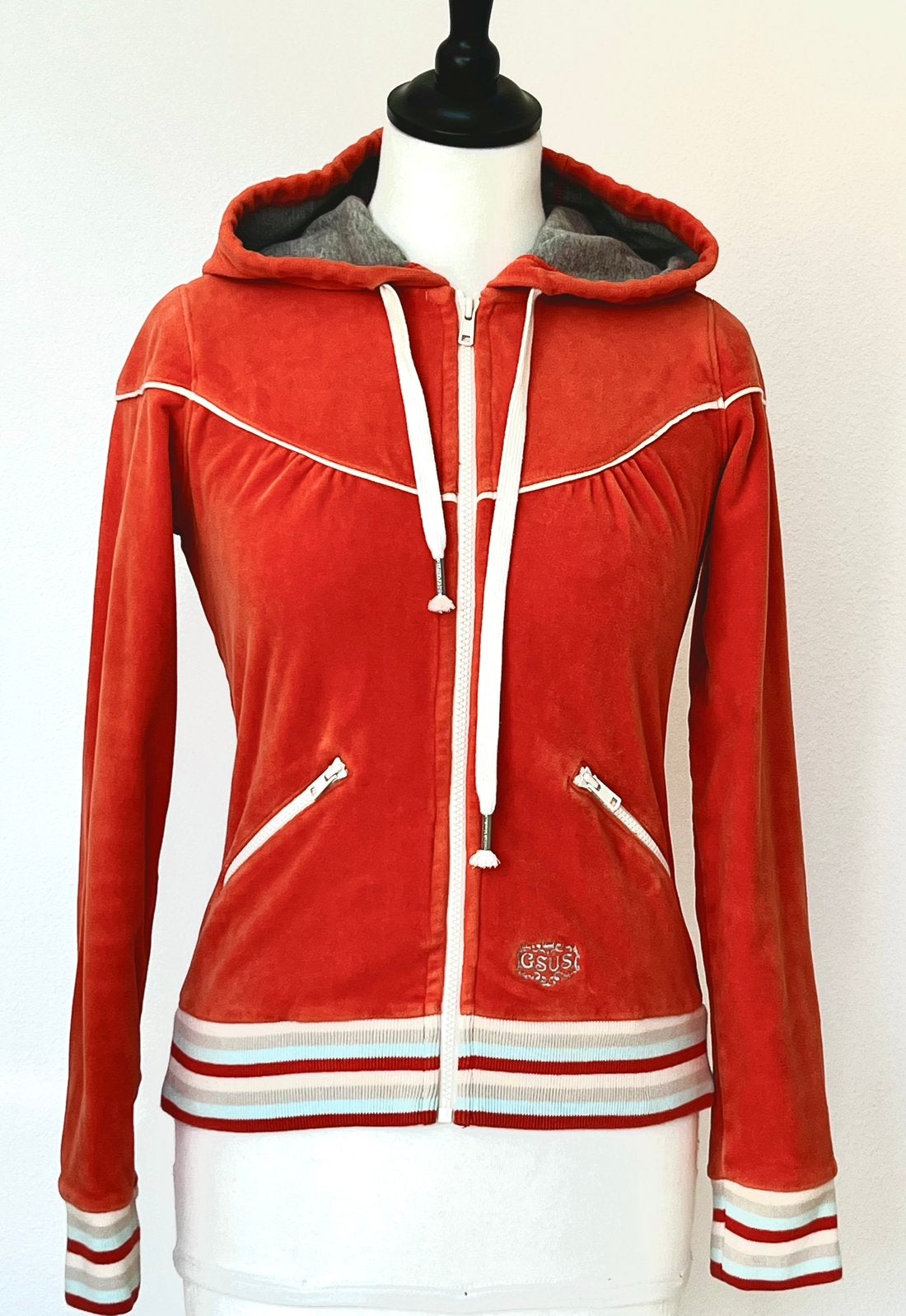 GSUS oranje fluwelen hoodie maat XS, Kleding | Dames, Truien en Vesten, Ophalen of Verzenden, Zo goed als nieuw, Maat 34 (XS) of kleiner