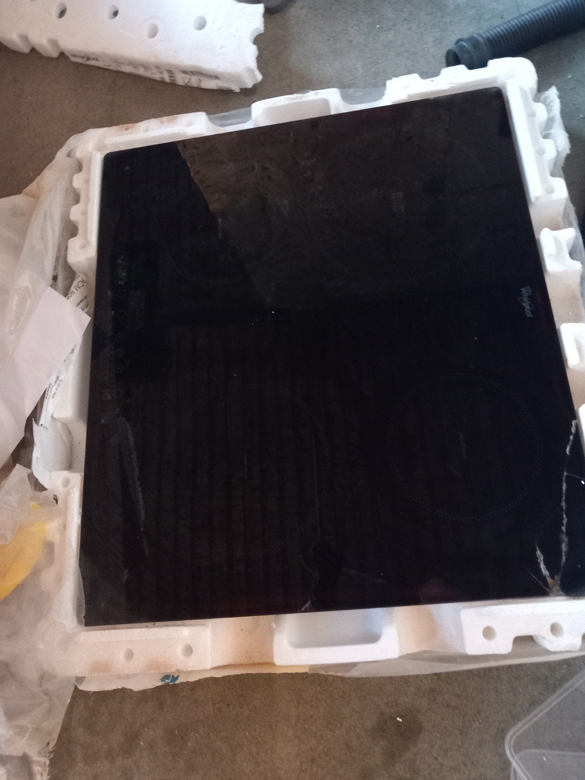 Whirlpool Inductie Kookplaat ACM802NE - Scheur in plaat, Ophalen, Gebruikt, 4 kookzones, Inbouw