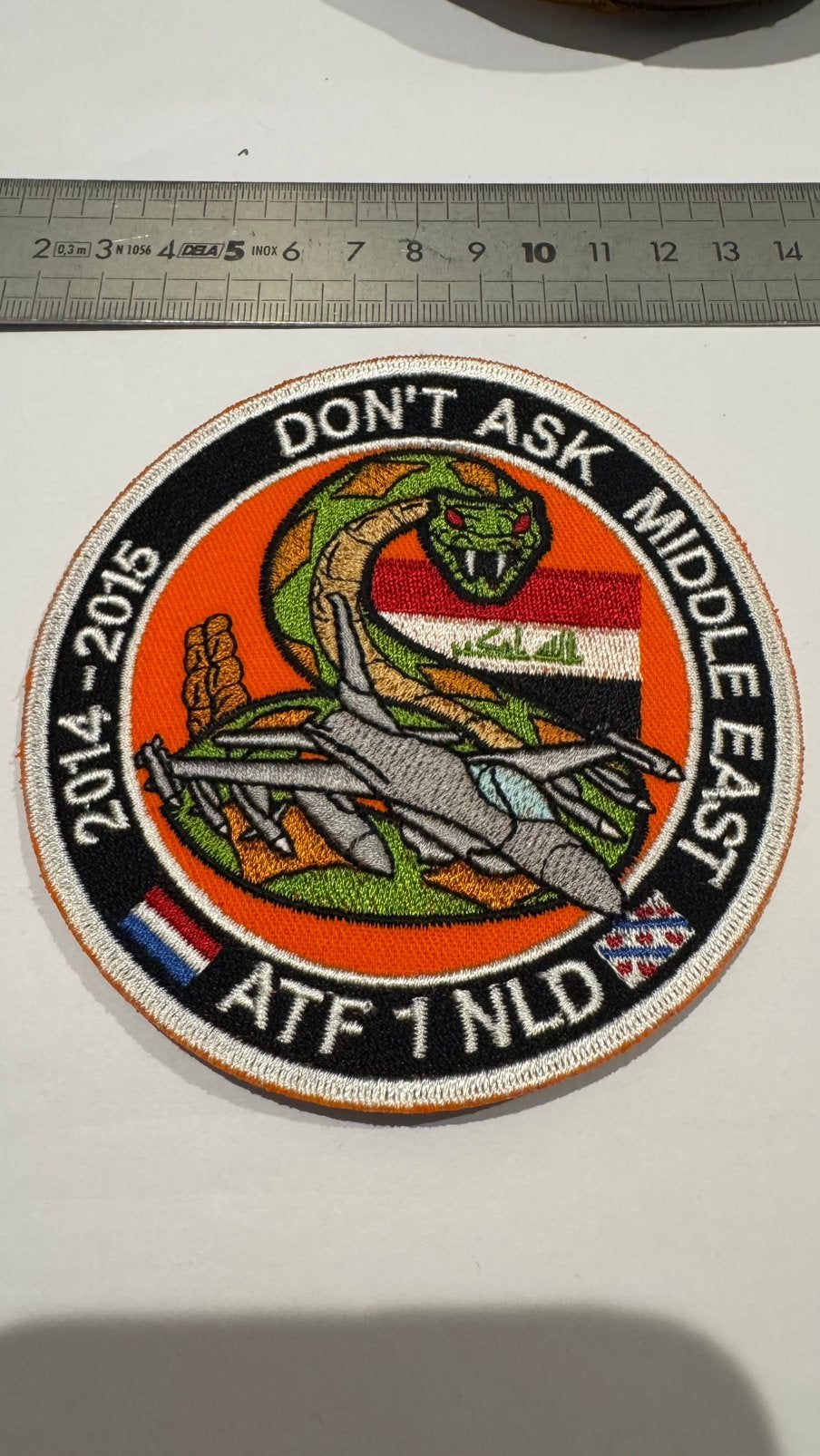 Patch klu 322 squadron atf-1 irak, Ophalen of Verzenden, Zo goed als nieuw, Patch, Badge of Embleem
