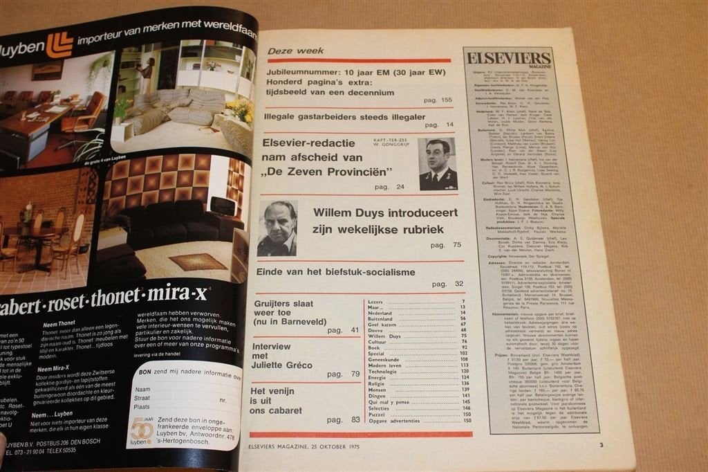 Elseviers Magazine [1975] — Jubileum-special 1945-1975, Boeken, Ophalen of Verzenden, Gelezen, Muziek, Film of Tv