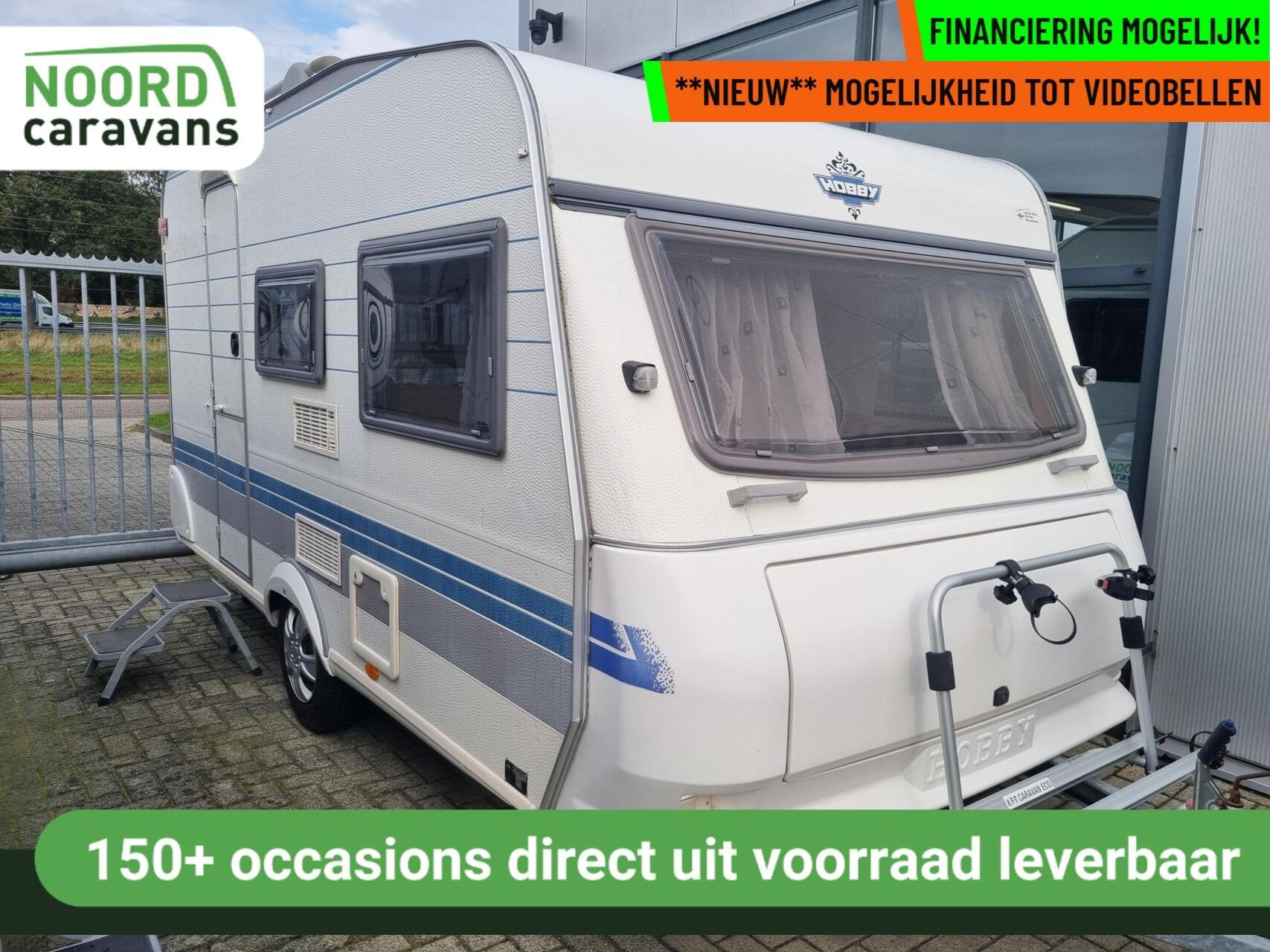 Hobby DE LUXE 400 KB VOORTENT + STAPELBED + LUIFEL + 4 PERS, Hobby, Bedrijf, 750 - 1000 kg, 5 tot 6 meter