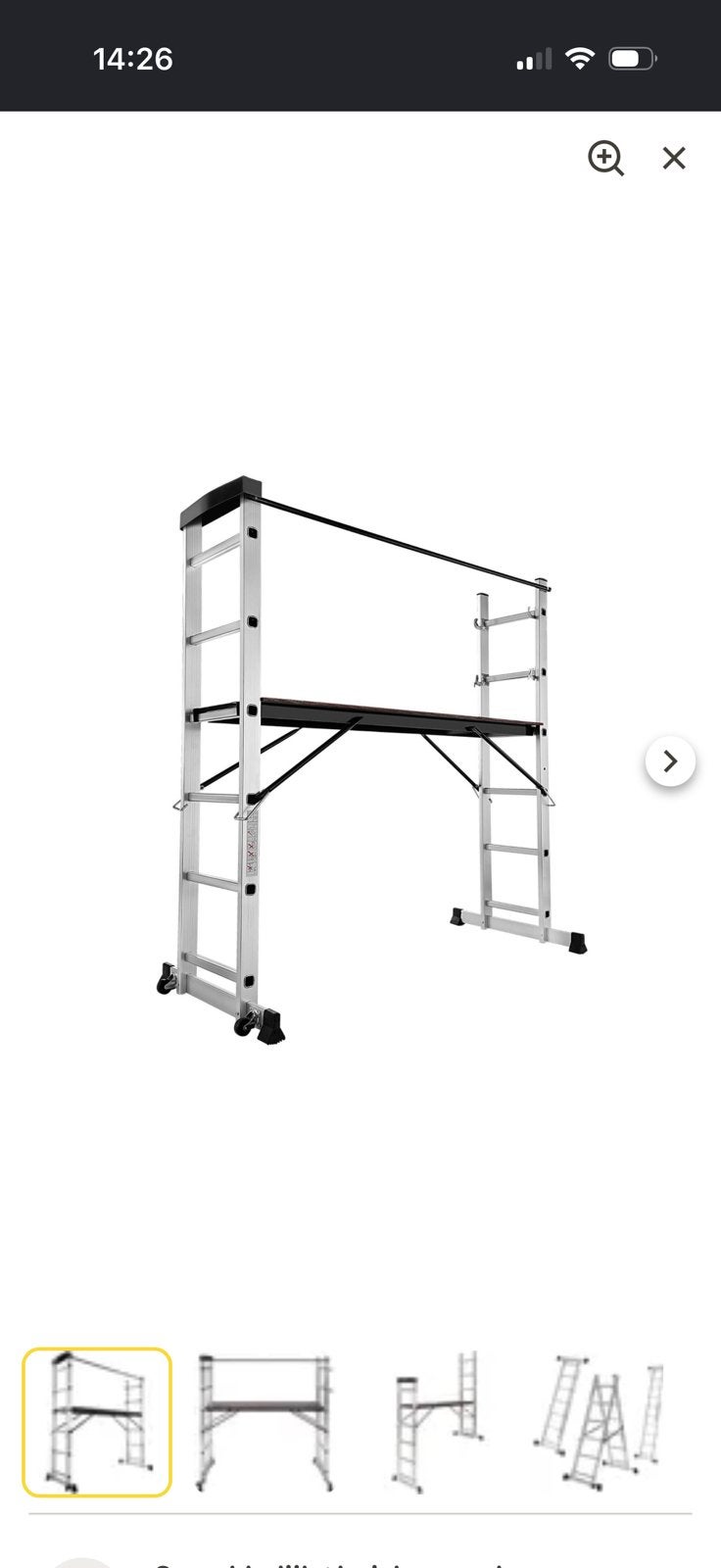 Tectake rolsteiger, ladder, platform, Doe-het-zelf en Verbouw, Steigers, Ophalen of Verzenden, Zo goed als nieuw, Rolsteiger of Kamersteiger